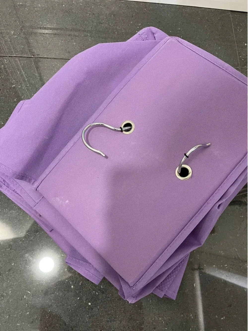 Purple hanging shelf shoe organizer storage